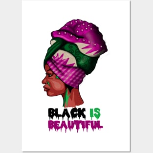 Black is Beautiful, Afro African Woman Posters and Art